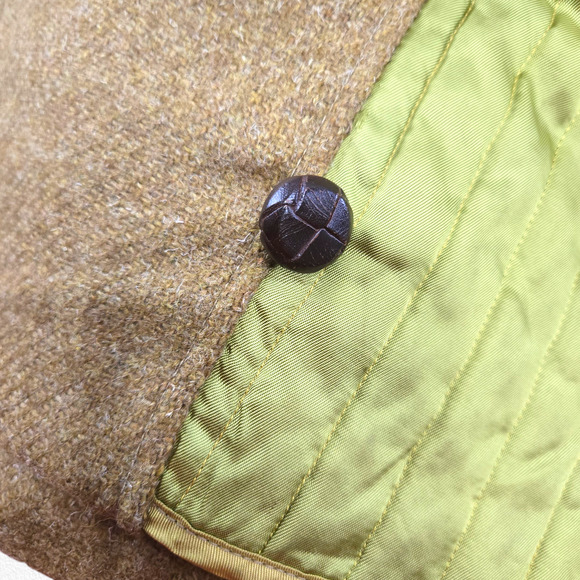 Vintage 50s Mustard Brown Mighty-Mac Fisherman Wool Coat Fur Collar Size 40 USA - Picture 10 of 16